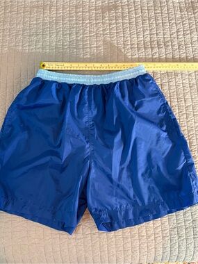 adidas Royal Blue Swim Trunks with Light Blue Waistband